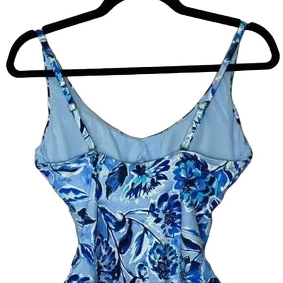 NWT Andie The Baia Floral Underwire One Piece  Swimsuit Removable Cups M Blue - Picture 10 of 15